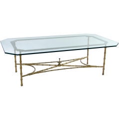Faux Bamboo Bronze Coffee Table