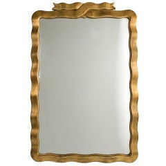 Wavy Frame Mirror with Bow Detail