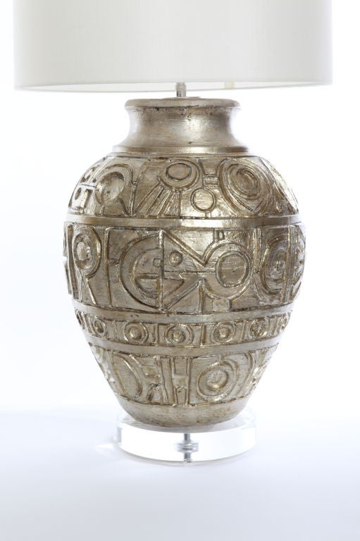 SALE!! Geometric Relief Lamp / Pair Available