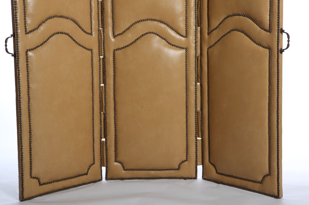 Mid-20th Century SALE!! Leather Folding Screen