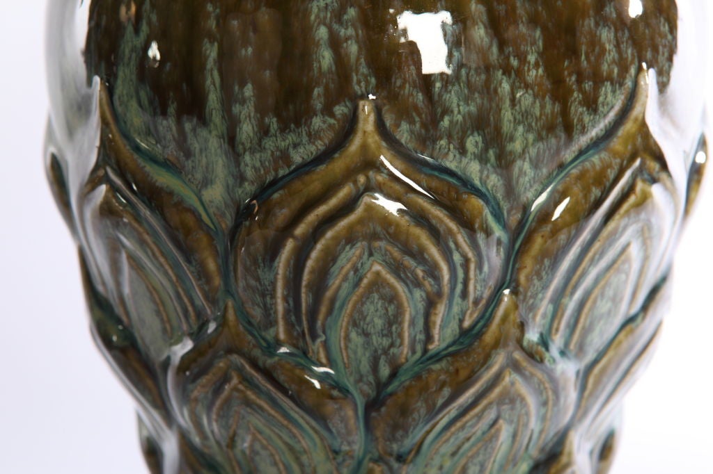 Ceramic Lotus Lamp / Pair Available
