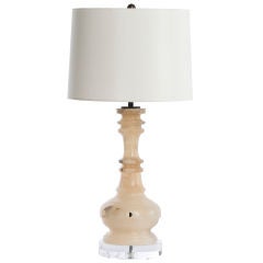 Carved Alabaster Lamp