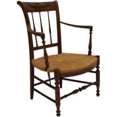 Antique Directoire Chair w/Rush Seat