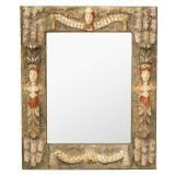 Mid-Century French Plaster Shell Mirror