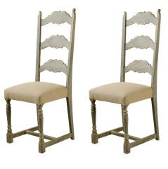 Pair of French Ladderback Chairs