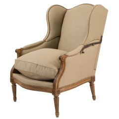 19th Century LXVI Ratchet Wing Chair