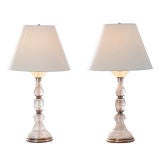 Antique Pair of 18th Century Rock Crystal Lamps