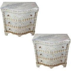 Pair of Mid-Century Inlay Commodes
