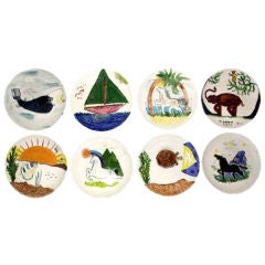 Vintage Series of  Eight Plates by Russel Wright