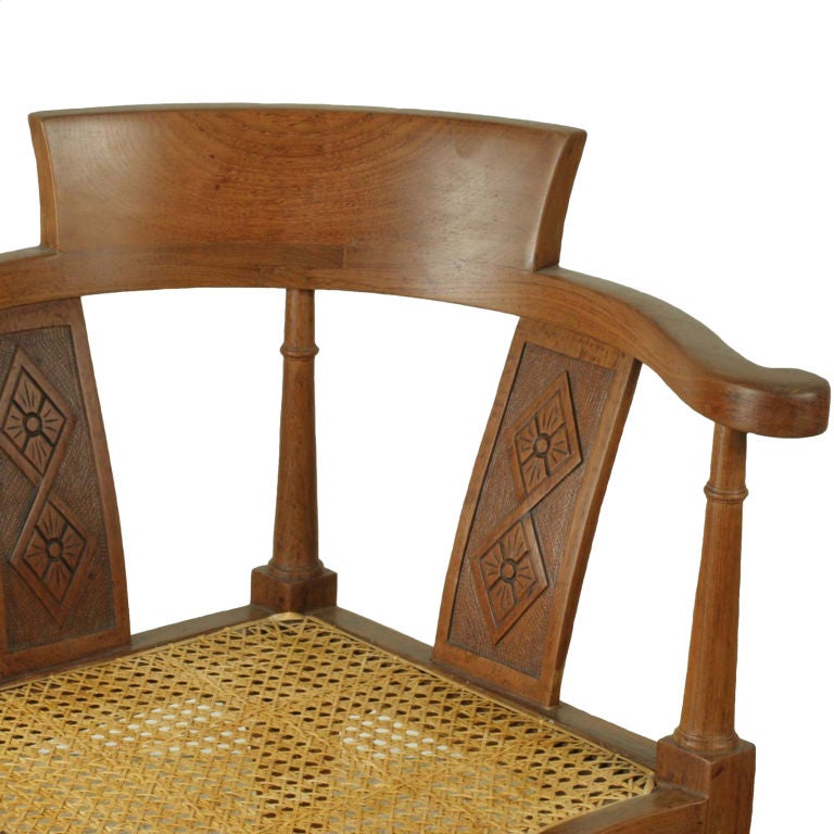 Mid-Century Anglo Indian  Corner Chair