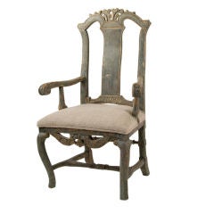 18th Century Swedish Baroque Arm Chair