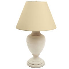 French Bisque Pottery Urn Lamp