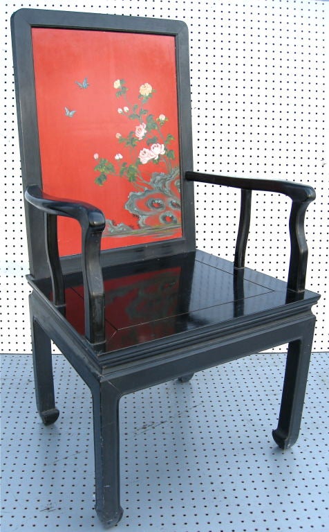 Striking Oriental Style Side Chair
