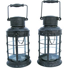 Commanding Pair Of Vintage Lanterns