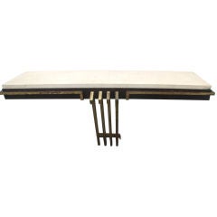 French Modernist Art Deco  console with stone top