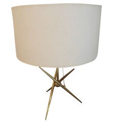 Pair French brass table lamps