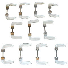 Eleven pairs of  door handles by Fontana Arte