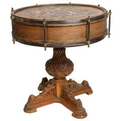Rare Mid-19th Century Regimental Drum Table