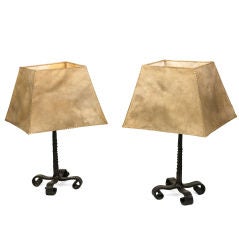 Pair of Cast Iron 1940's Table Lamps.