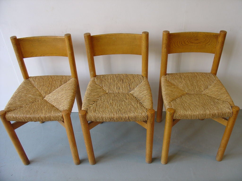 Set of 8 Charlotte Perriand Chairs For Sale 3