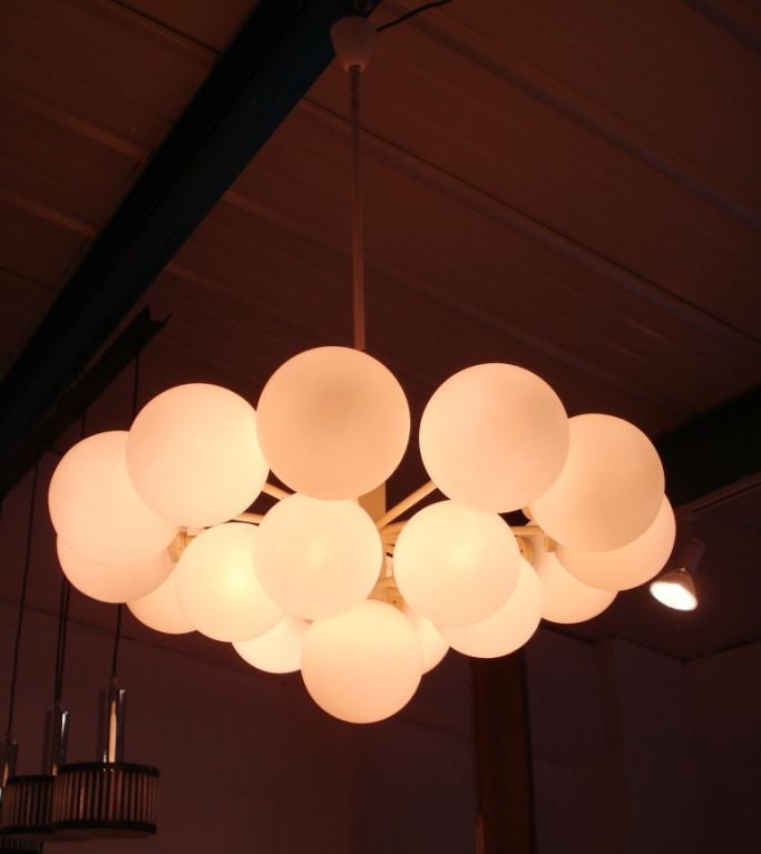 white glass ball ceiling light