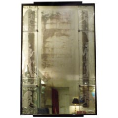 panel mirror with egyptian decoration