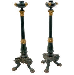 Pair of Cast Iron Torcheres