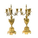 Pair of Gilt Bronze Candelabra