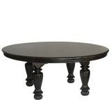 Large Circular Ebonised Table
