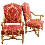 Pair of Palladian Style Giltwood Armchairs