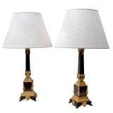Pair of Louis Philippe Column Lamps
