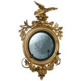 Giltwood Eagle Crested Convex Mirror