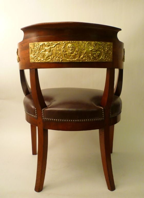 20th Century Mahogany Lion Head Desk Chair, After Jacob