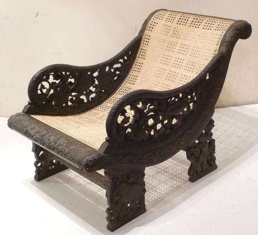 Pair of Indo-Portuguese Easy Chairs