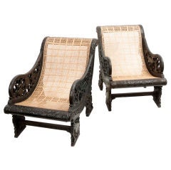 Pair of Indo-Portuguese Easy Chairs