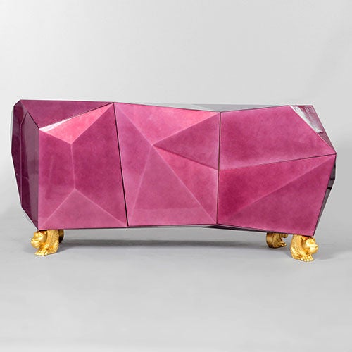 Limited edition 'Diamond' sideboard by Pedro Sousa for Boca do Lobo, Portugal 2009.



Designed as a Gothic/Romantic faceted jewel, this very unusual sideboard features two sculptured doors and two soft touch drawers leading to an opulent gold