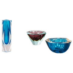 A Collection of Murano Sommerso Glass Vases