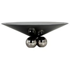 A Granite and Nickel Plated Conical Shaped Coffee Table