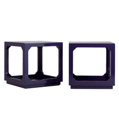 A Pair of 1970s Asian Modern Cube Side Tables