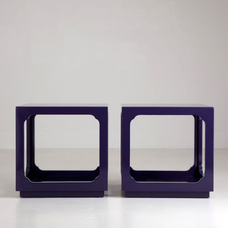 A Pair of 1970s Asian Modern Cube Side Tables