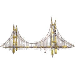 A Metal Wall Sculpture of Golden Gate Bridge by Curtis Jere