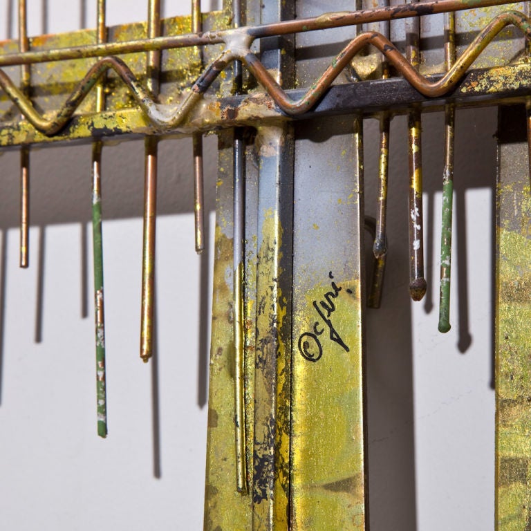 American A Metal Wall Sculpture of Golden Gate Bridge by Curtis Jere