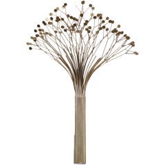 A Rare Metal Wall Sculpture of a Single Tree by Curtis Jere USA