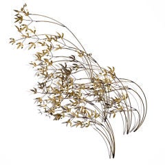 A Curtis Jere Metal Four Branch Wall Sculpture USA 1979