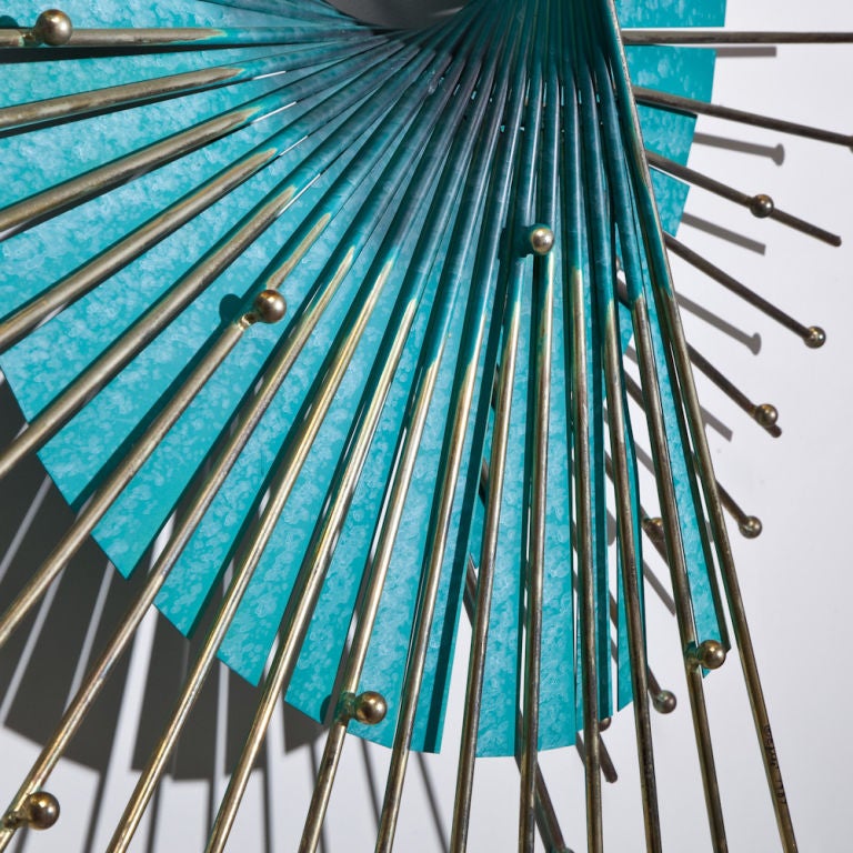 American A Curtis Jere Turquoise and Bronzed Metal Wall Sculpture