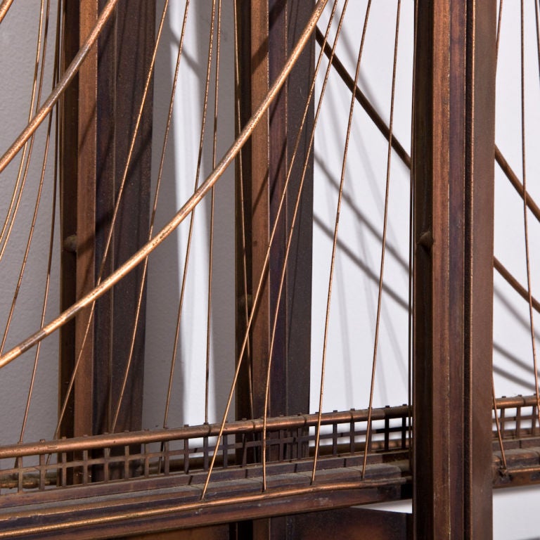 Late 20th Century A Curtis Jere Designed Metal Wall Sculpture of Brooklyn Bridge