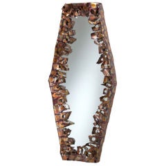 1970s Brutal Style Metal Framed Mirror