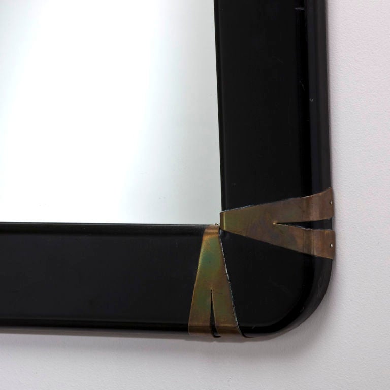 A Spanish Black Lacquered Mirror by Sarreid In Excellent Condition In London, GB