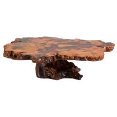 An Amber Inlaid Lacquered Root Coffee Table California 1960s