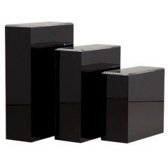 A Pair of Rectangular Black Acrylic and Lucite Pedestals 1980s